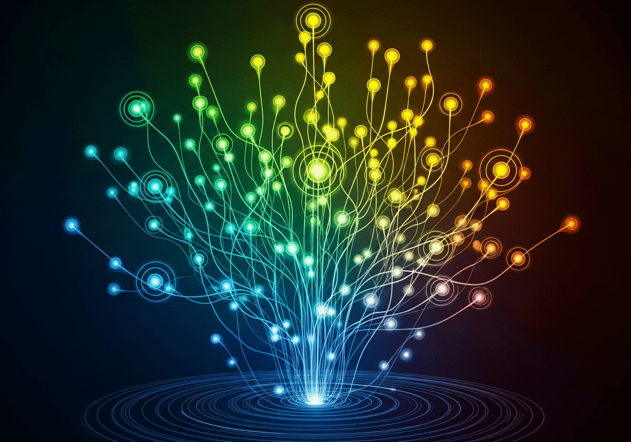 Abstract visualization of growth and viral connections